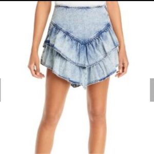 MOTHER Blue Layered Mini Skirt